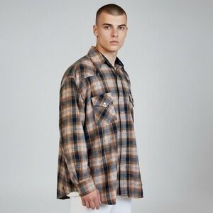 West Coast Choppers Jesse James Plaid Western Snap Flannel Shirt XL Work Grunge